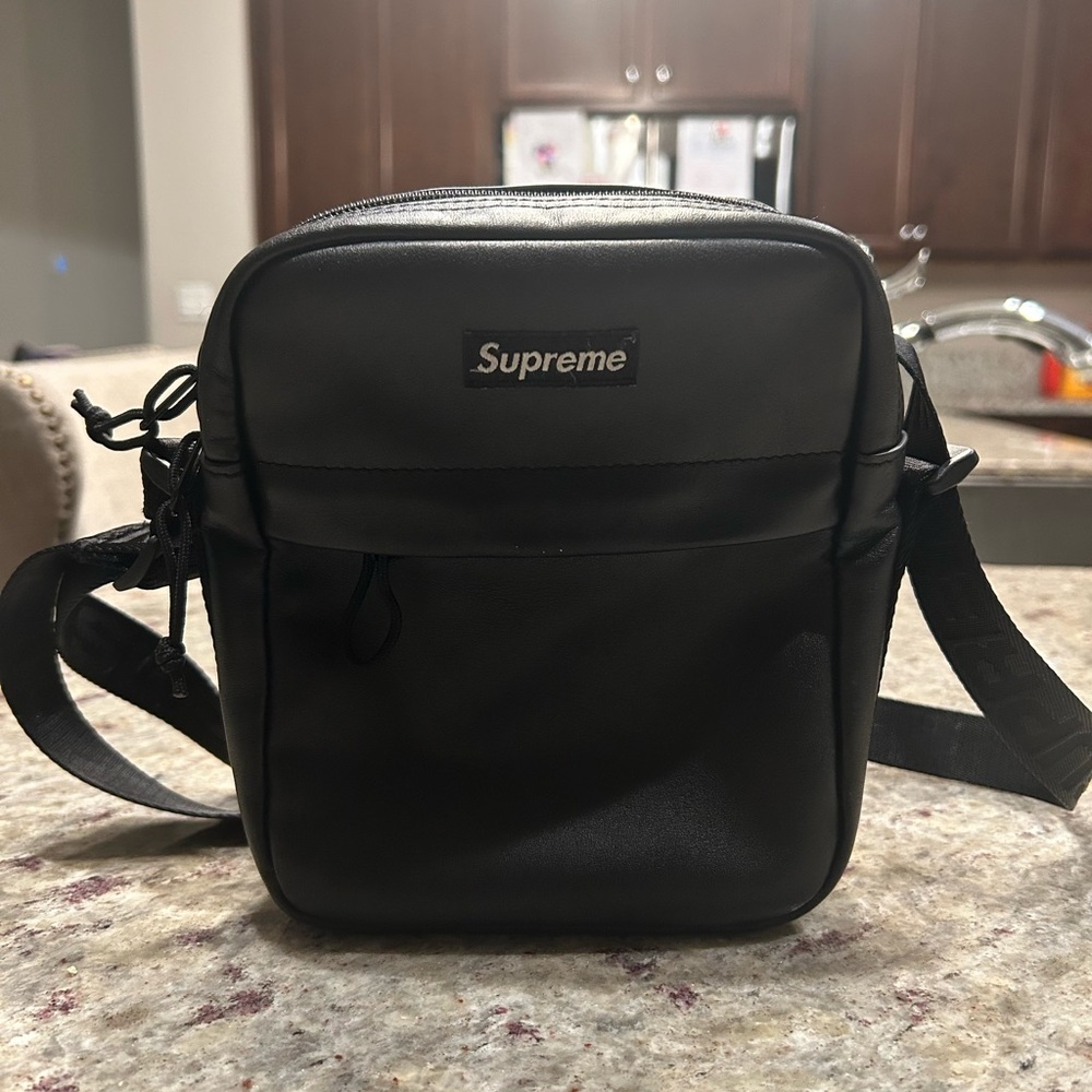 Supreme Black Messenger Bag with Adjustable Strap